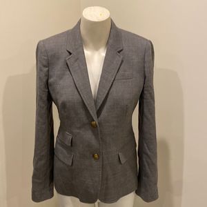 JCrew Gray SchoolBoy Blazer with gold buttons sz 4